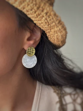 گوشواره صدفی دایره