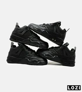 کتانی ساق‌دار مردانه و زنانه مشکی Nike air jordan 4