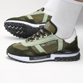 کفش و کتانی مردانه چرم طبیعی مدل لاگوست LACOSTE رنگ یشمی کد 43333