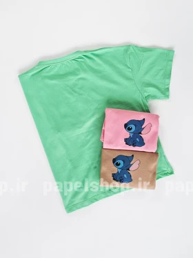 تیشرت کراپ یقه گرد طرح استیچ