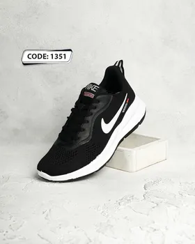 کتانی نایک مشکی با زیره سفید مدل RUNNING