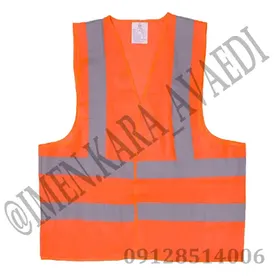 جلیقه شبرنگ دار نارنجی چسبی