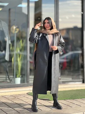 پالتو بلند چرم کد 730