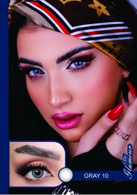 لنز رنگی فصلی گلامور Glamour (Gray 10 (طوسی تیره دورمشکی))