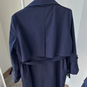 ترنچ کت بلند (بارانی) سرمه‌ای