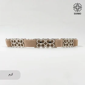 کمربند کشی 1.5 سانت گل کد 023 (کرم)