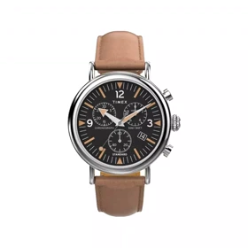 ساعت مچی مردانه تایمکس بند چرم عسلی کرنوگراف TW2W84500