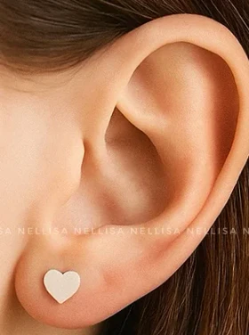 گوشواره زنانه نقره قلب مدل میخی