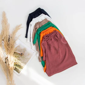 شلوارک نخی ساده