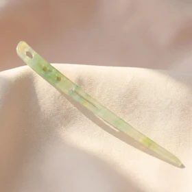 کانزاشی مو زنانه رزینی مرمری سبز مدل نیرا مینیمال لوکس