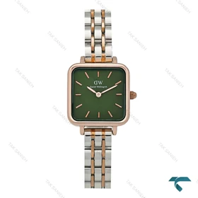 ساعت DW دنیل زنانه مربعی دورنگ رزگلد صفحه سبز DW-7261-L