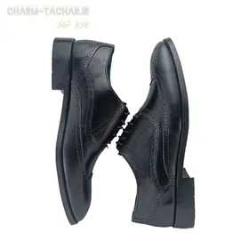 کفش رسمی مردانه مدل هشترک بندی بروژ چرم طبیعی دست دوز زیره نیولایت