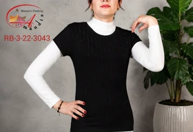 تیشرت مشکی کبریتی(RB-3-22-3043)