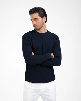 ام کی کالکشن تیشرت آستین بلند mk-21764-navy-blue