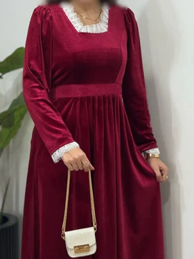 پیراهن مخمل دانتل یلدا