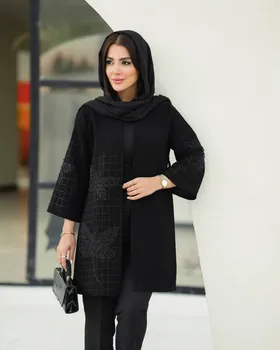 مانتو مشکی مدل سنجاقک کد 2615