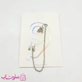 گوشواره ایرپاد مدل پروانه نگین‌دار سیلور