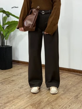 شلوار کتان نیم بگ