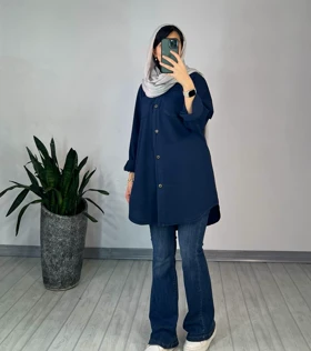 مانتو بلند لینن غنچه