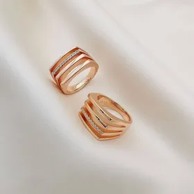 انگشتر خطی نگین‌دار ژوپینگ کد 206