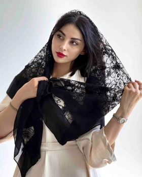 روسری پیچک رنگ مشکی