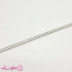دستبند زنانه تنیسی ریز نقره ای سفید 3 میل
