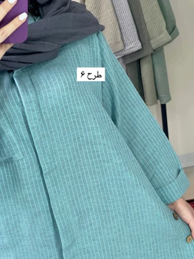 پیراهن دکمه دار یقه مردانه لینن نخ