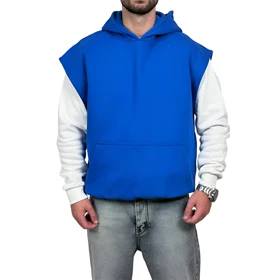 هودی وست سه نخ آبی طرح ساده