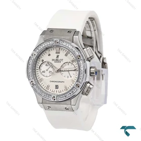 ساعت هابلوت زنانه سه موتوره سیلور سفید دورنگین Hublot-6189-L