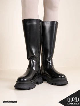 بوت بلند ورنی کشی لومانا - کد 2609