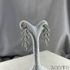 گوشواره زنانه مجلسی طرح گندم تمام نگین 20409