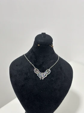 گردنبند نقره زنانه طرح پروانه 974