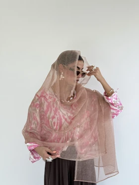 شال ابریشمی راه راه