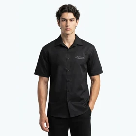 پیراهن آستین کوتاه مردانه مشکی مدل Strenge meets Warmth کد 295894