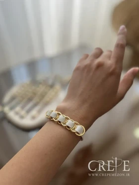 دستبند چرم طرح برند