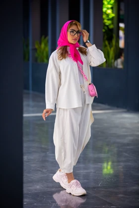 مانتو پلی لینن پیراهنی