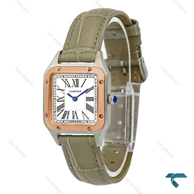 کارتیه سانتوس زنانه دومونت بند چرم طوسی Cartier-7916-L