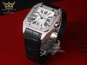 ساعت مچی کارتیه سانتوس دایموند Cartier Santos 100 diamond