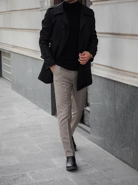 بارانی 8 دکمه مشکی r102