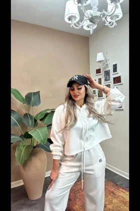 ست کراپ هودی شلوار