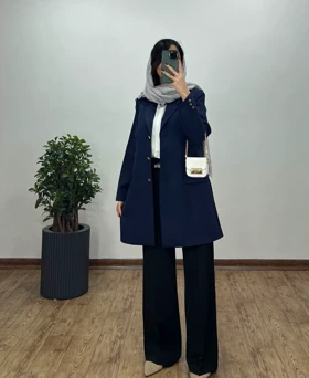 مانتو کتی دکمه دار دلینا