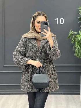 پالتو کمر دار آستین دوبل