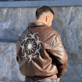 جکت مدل Sun برند رترو رنگ قهوه ای 144