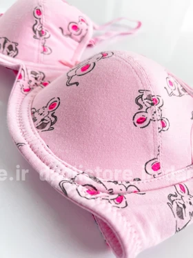 سوتین تک اسفنجی فنر دار نخ پنبه طرح موش براگور