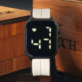 ساعت مچی مردانه و زنانه ال ای دی دیجیتالی LED طرح اپل واچ کد 1 (سفید)
