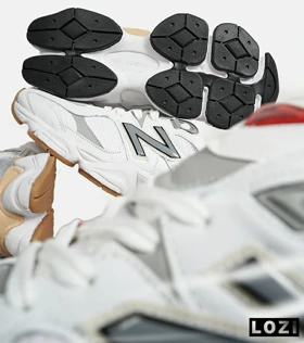 کفش کتانی مردانه سفید طوسی NEW BALANCE 9060