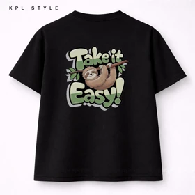 تیشرت باکسی 100٪ پنبه طرح (Take It Easy) | کد 1371