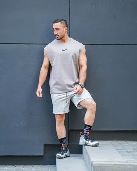 رکابی ورزشی وست NIKE طوسی SWOOSH