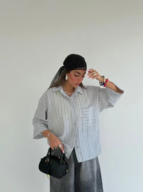 شومیز راه راه هلالی