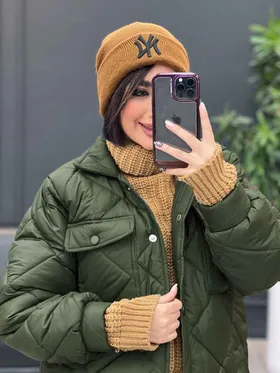 کاپشن لوزی دوزی چهارجیب